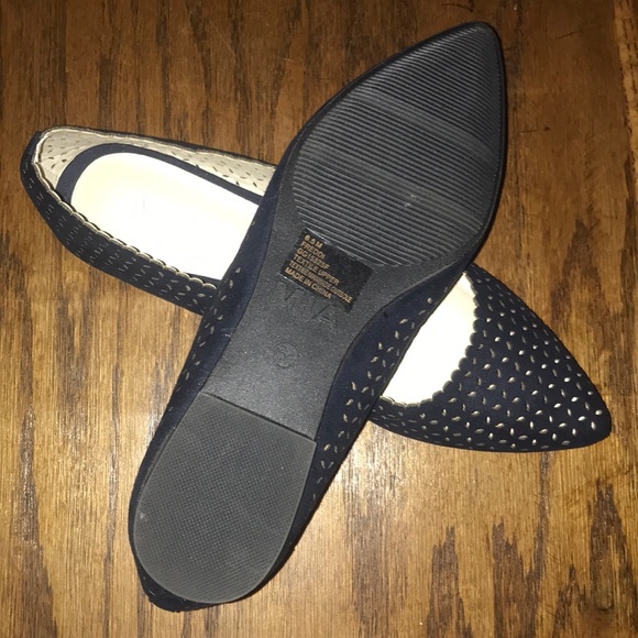 Navy blue dress flats - Picture 3 of 3